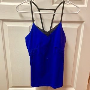 Stappy/Sexy blue and black glitter work out tank!